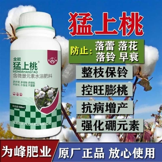 新疆棉花专用增产叶面肥猛上桃控稍促长保花保桃控旺整枝棉桃膨大
