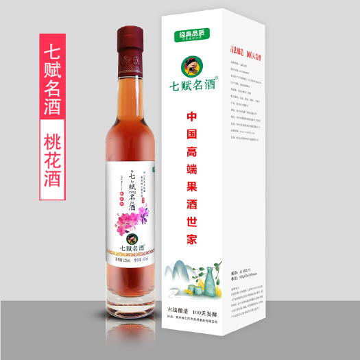 怀化七赋名酒桃花酒12度水果酒415ML花果酒
