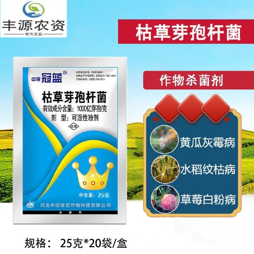 博爱县中保冠蓝枯草芽孢杆菌黄瓜水稻纹枯病灰霉病杀菌剂农药可湿性粉剂