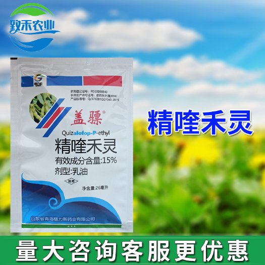 滨州格力斯15%精喹禾灵大豆田一年生禾本科杂草茎叶喷雾农用药除草