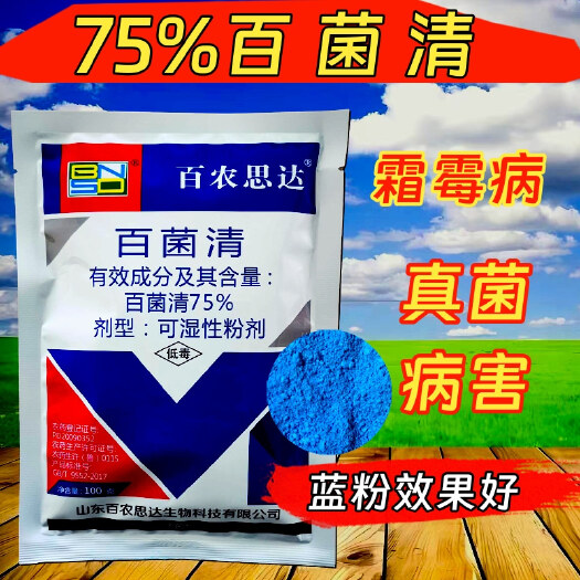 潍坊75%蓝粉百菌清杀菌剂 白粉病霜霉病保护杀菌