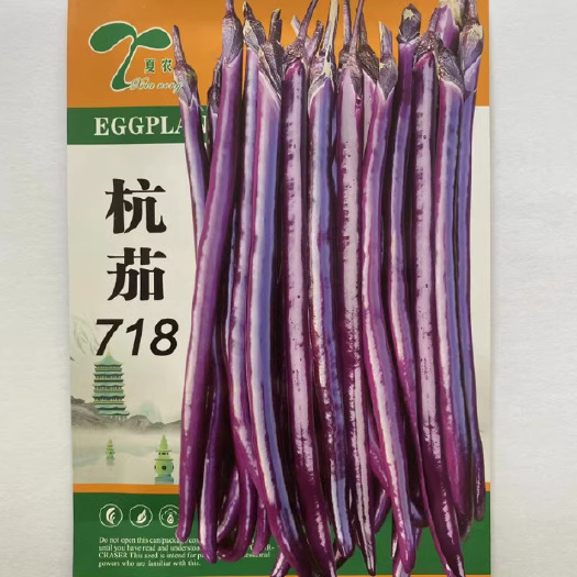 杭州杭茄718茄子红茄线茄种子皮靓丽早熟皮薄条直枝梗高产品相优