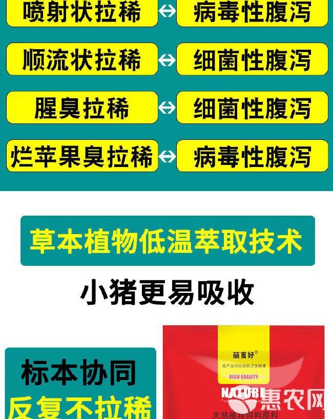 小猪拉稀专用中大猪仔猪断奶后腹泻拉稀拉肚子黄白痢