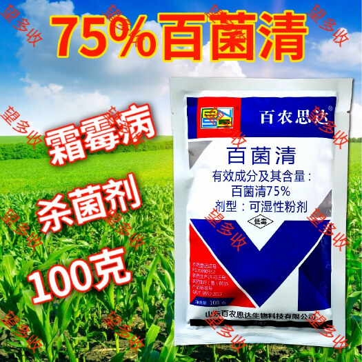 潍坊百菌清75%蓝粉农药杀菌剂1000克果树蔬菜花卉多肉等杀菌好