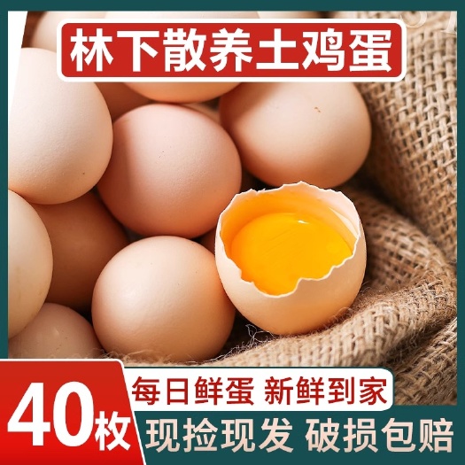 台前县[新品低价]40枚散养土鸡蛋新鲜农村林下笨鸡蛋自养草鸡蛋整箱