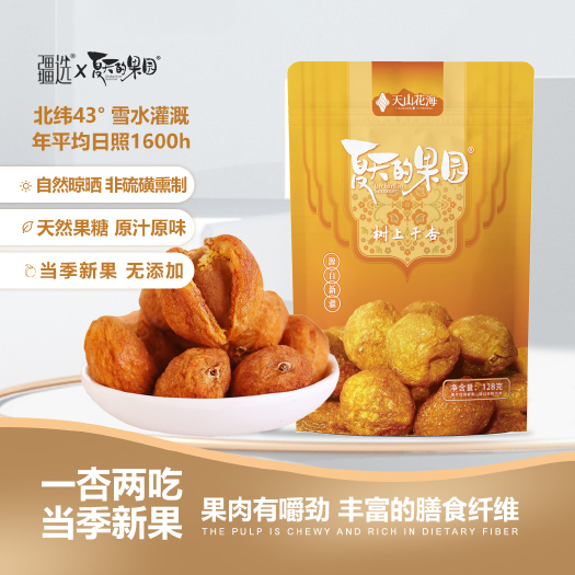 伊宁市夏天的果园-新疆伊犁树上干杏128g/袋