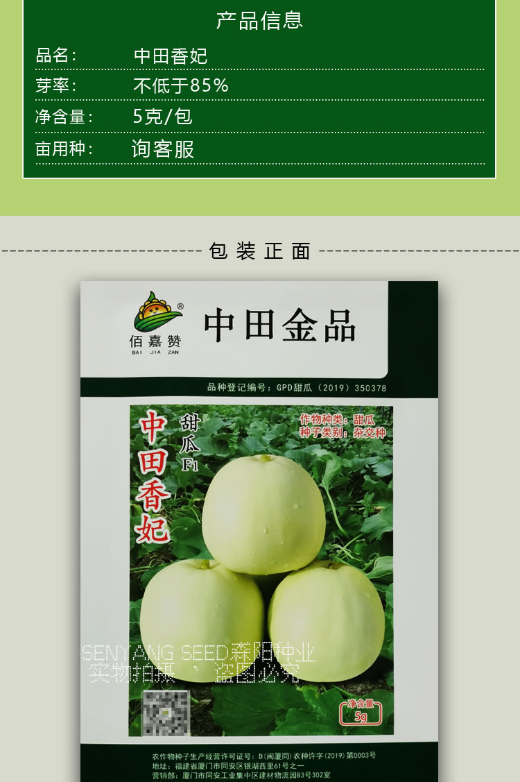 中田金品薄皮甜瓜种子中田香妃春秋季玉奶香哈密香瓜甜宝千玉30