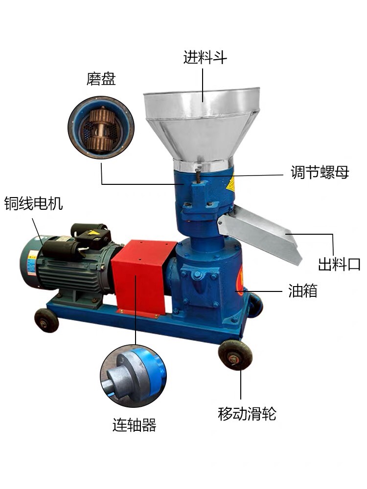  饲料颗粒机 饲料颗粒小型家用220V380V颗粒机机械设备