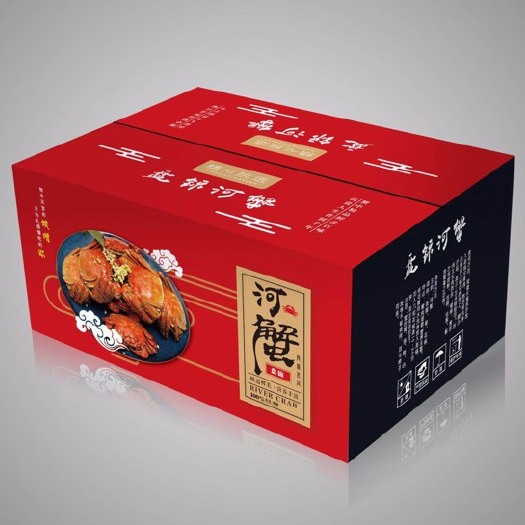 沈阳包装盒  盘锦河蟹现货5斤箱可支持定制