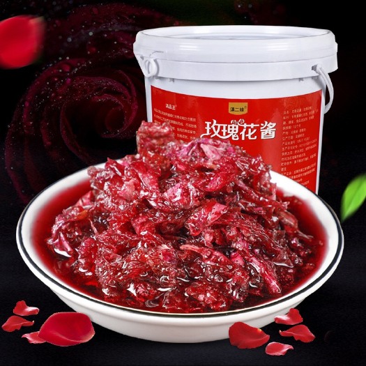 富民县玫瑰酱 云南玫瑰花酿鲜花酱桶装商用6斤 烘焙食用冲饮冰粉佳品厂家批