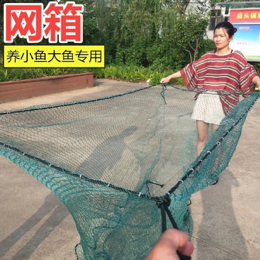  定做大网箱养殖网专用水库养鱼网相小型塑料渔网暂养大鱼鱼苗带盖