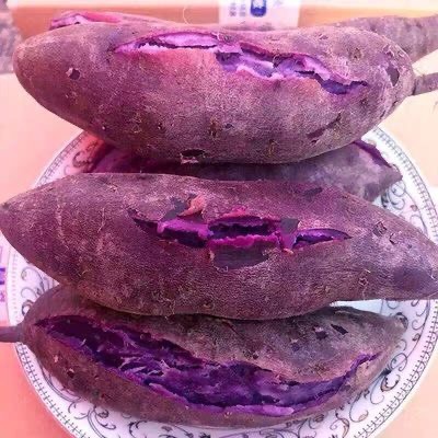 开封沙地紫薯新鲜地瓜紫心蜜薯现挖沙地小番薯山芋农家自种紫罗兰