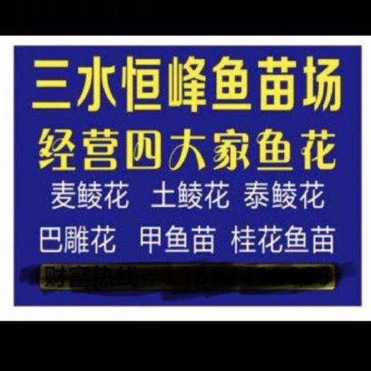 佛山 佛山市三水区恒峰鱼苗场，是一家专业四大家鱼花和桂鱼苗孵化场