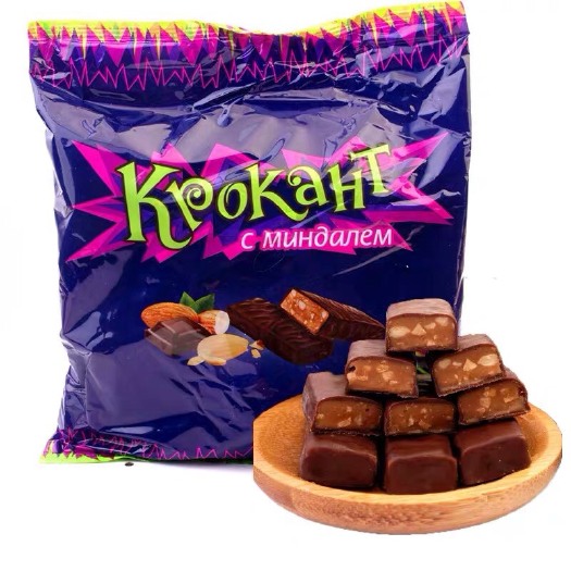 绥芬河市 俄罗斯紫皮糖kdv夹心巧克力kpokaht零食