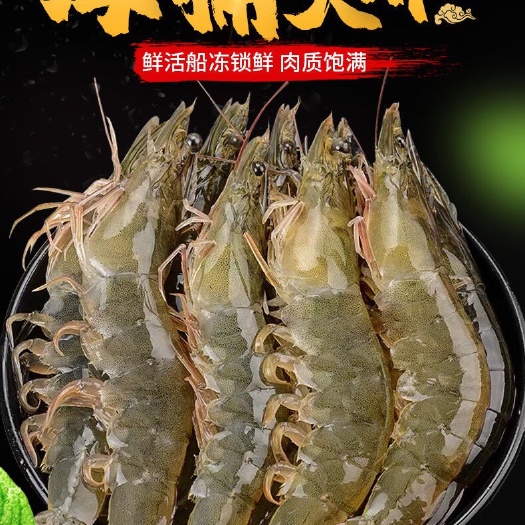 青岛1国内海捕大虾4斤超大虾鲜活冻虾海鲜水产基围虾白虾青虾包邮