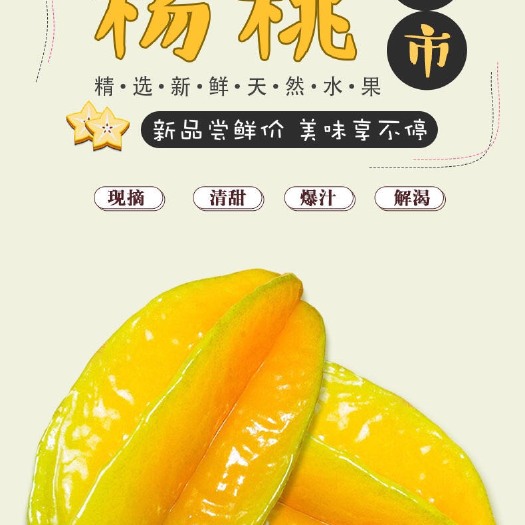 平和县福建漳州杨桃 5斤泡沫箱装送酸梅粉 顺丰包邮
