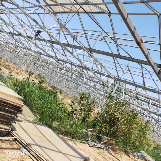 郑州种植大棚 二手PC阳光板温室骨架，30000平，低价出售