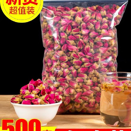 平阴重瓣红玫瑰花干花蕾，特 级天然玫瑰花茶500g干玫瑰花
