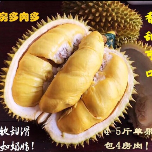 昆明促销 泰国甲仑榴莲房多肉多 1.5-6斤 2斤以上单果包4房