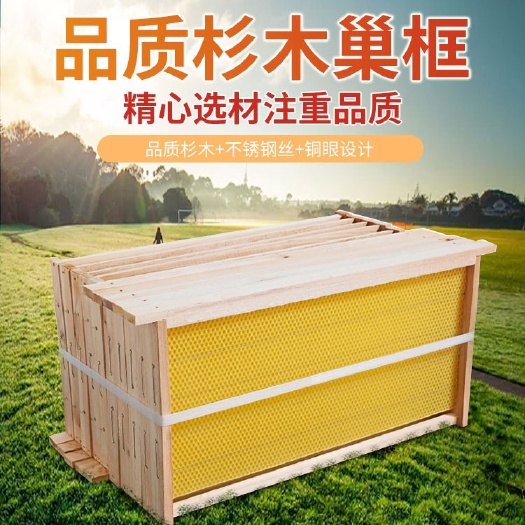 中蜂巢础养蜂工具杉木成品巢框带钢丝铜眼组装好巢框全套
