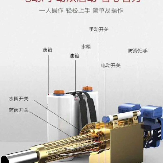 济宁农用消毒产品 防疫消毒喷雾器 水雾烟雾两用机 开学 复工大面积无死角除菌