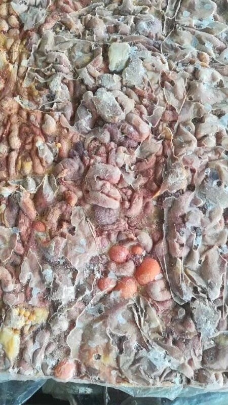 诸城市鸡肠 出售：新货干板纯鸡蛋包6吨（里面有少量蛋黄和软皮蛋）。