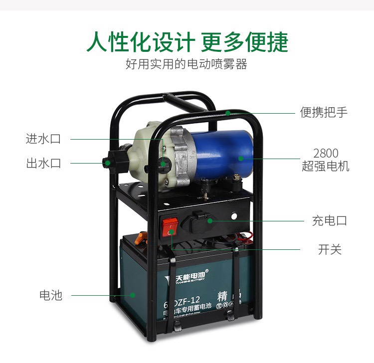 〔包邮〕电动农用手提喷药机洗车机抽水机高压隔膜泵机器