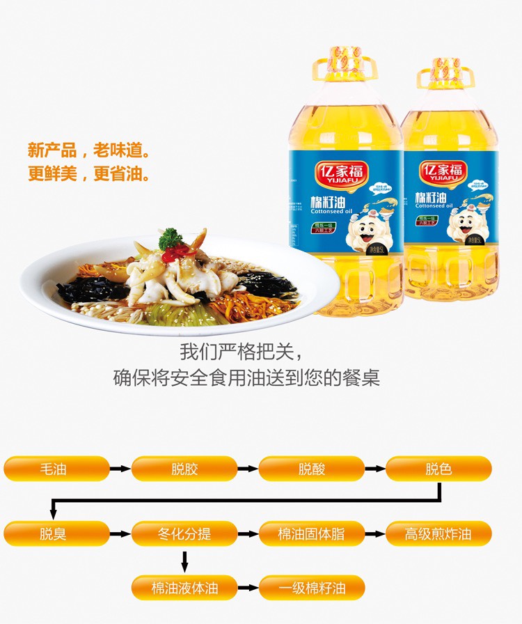 亿家福一级纯正棉籽油新疆原料包邮