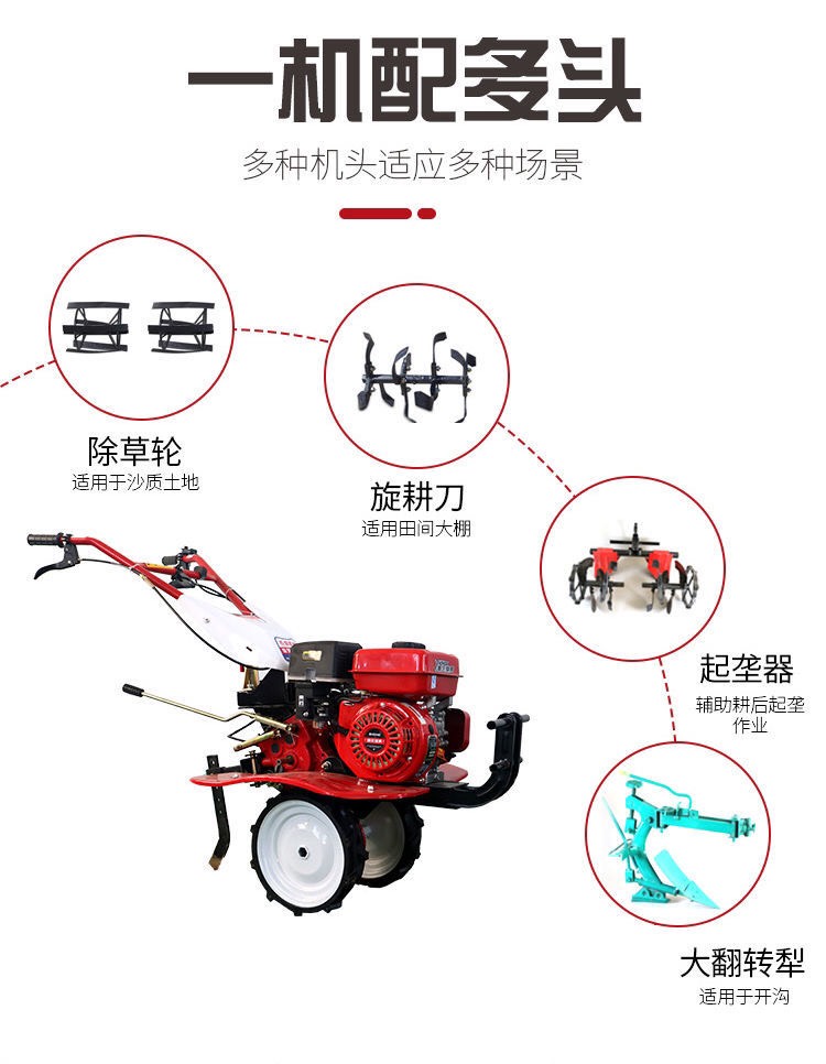 旋耕機農(nóng)用機械柴油微耕機農(nóng)用小型耕地機多功能耕田機除草機開溝