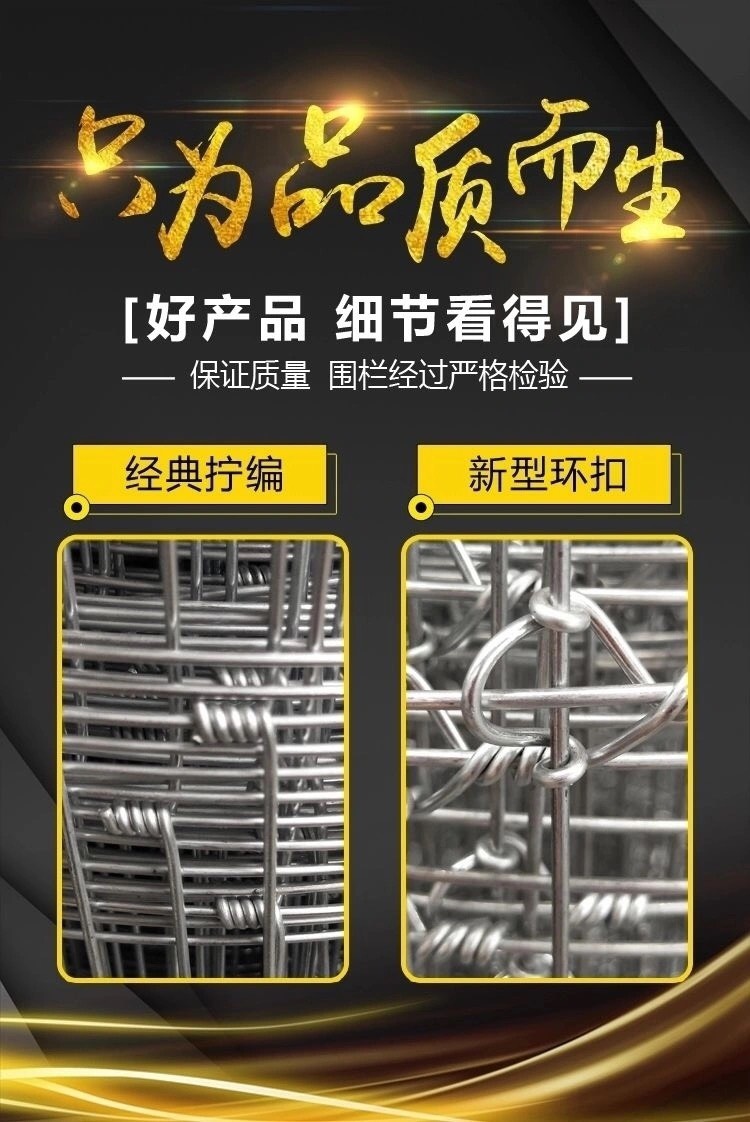 荷兰网  牛拦网环扣钢丝网热镀锌牛羊猪养殖防护网养鸡果园围栏全钢户外网