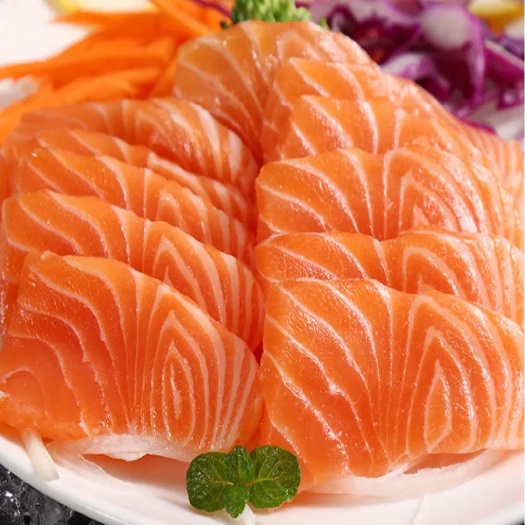 连云港冰鲜三文鱼中段新鲜刺身拼盘即食三文鱼生鱼片