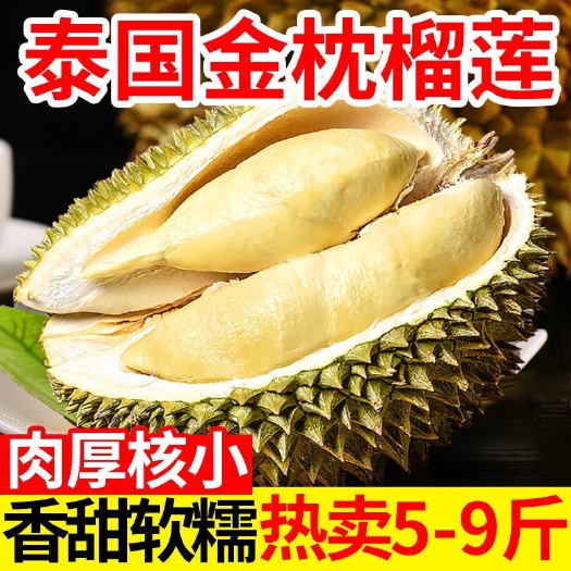 广州 【现货优惠】泰国金枕头榴莲鲜果带壳鲜甲仑榴莲非猫山王水果