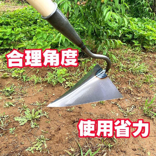 锰钢三角开沟锄大号锄头加厚鹰嘴尖锄起垄种菜松土施肥农用小锄