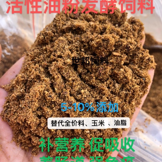 郓城县发酵饲料 活性油粉饲料 补营养 强免疫 益肠道 效益好