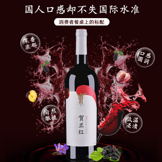 中宁县【山海情同款贺兰红】国产红酒 贺兰红赤霞珠干红葡萄酒 宁夏贺