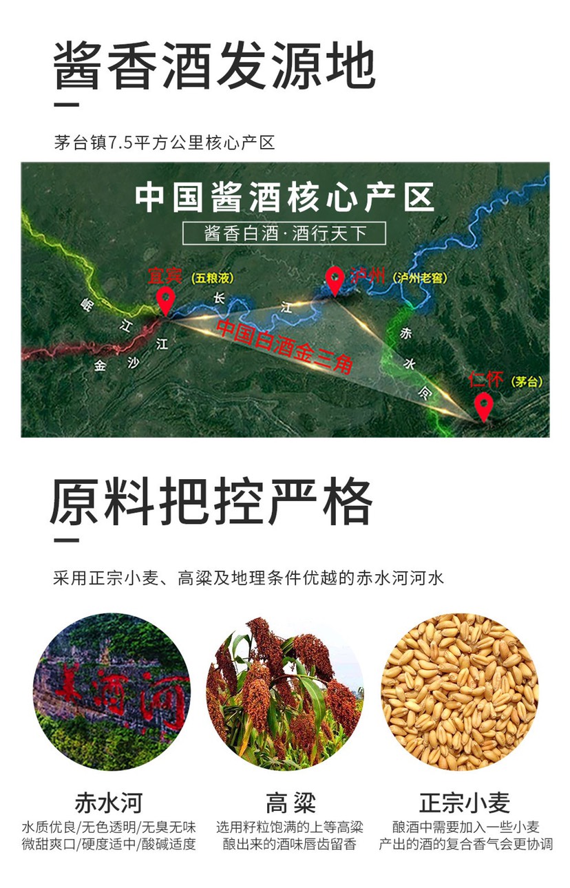 贵州酱香型53度白酒整箱6瓶礼盒装500ml批发包邮
