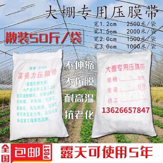 台州 温室大棚配件压膜带压膜绳压膜线涤纶白高强加厚加宽抗老化包邮