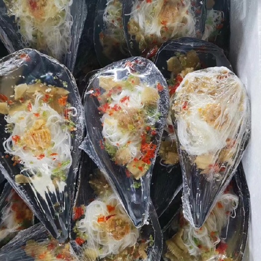 产地鲜活带子加工半壳带子绿贝江瑶贝速冻蒜蓉粉丝带子烧烤食材