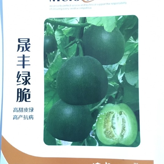莘县华夏蜜晟丰绿脆 薄皮甜瓜种子绿宝种子酥脆香甜果实深绿色糖度高