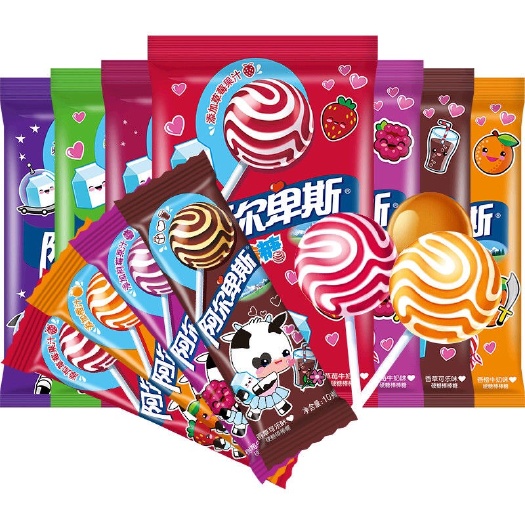沙洋县阿尔卑斯糖果棒棒糖儿童零食果味奶糖草莓可乐味休闲零食多量组合