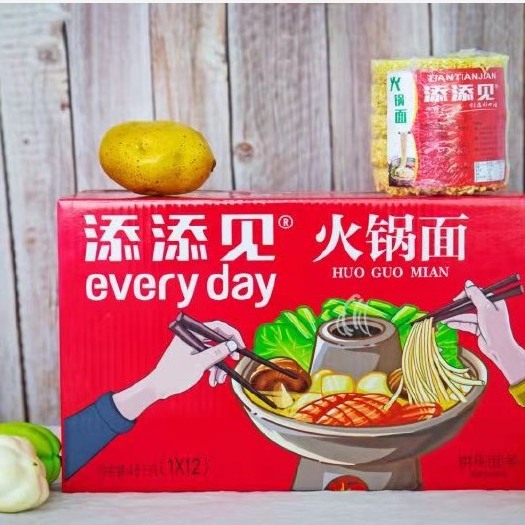 郑州方便面 添添见非油炸火锅面     375g*12包