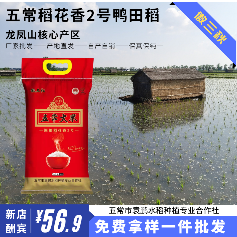 五常大米稻花香二号鸭田稻生态大米，正宗新米龙凤山产区直发包邮