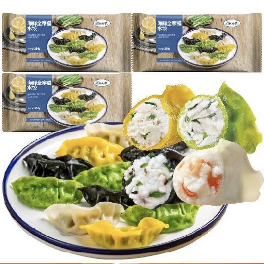 连云港全家福水饺海鲜水饺海鲜水饺全家福鲅鱼黄花鱼墨鱼冷冻饺子