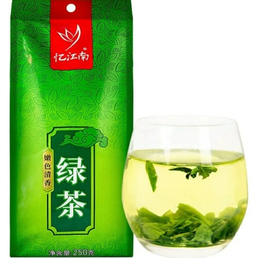 西安绿茶叶批发忆江南绿茶250g商超同款