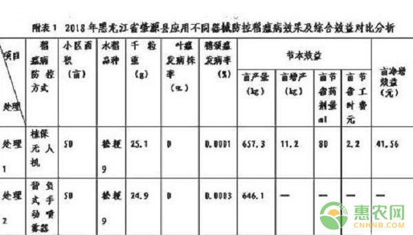 肇源縣植保無人機施藥防控稻瘟病技術(shù)試驗初報